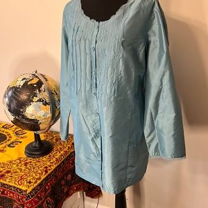 Blue silk blouse from Eileen Fisher!